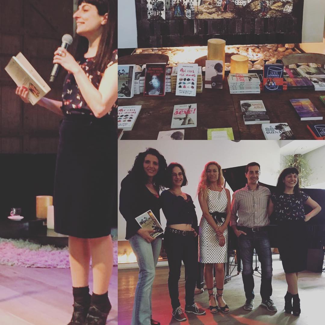 Roser Amills presentacion de sant jordi con Arantxa Coca