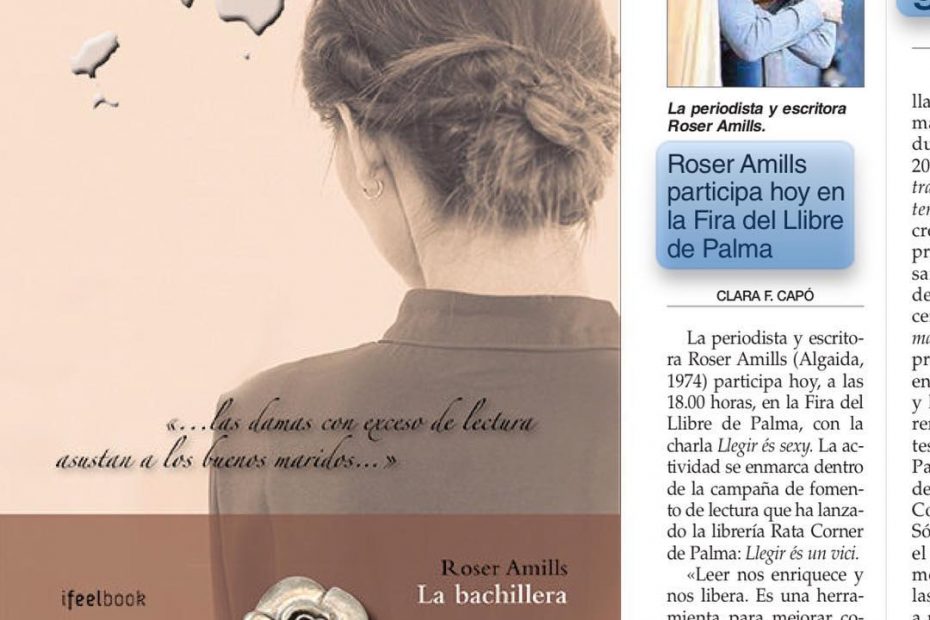 Roser amills amb la bachillera a la fira del llibre de palma 2017