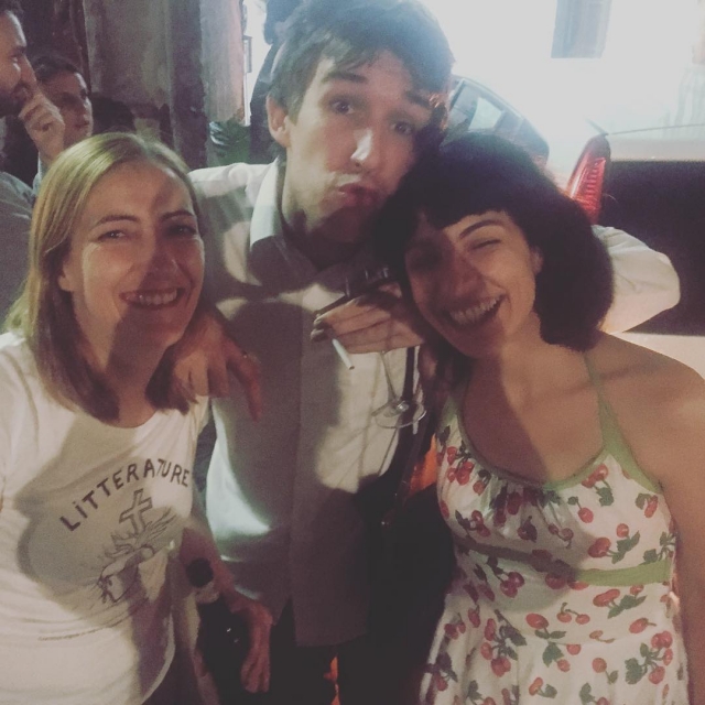 roser amills amb la Isabel Sucunza i el Jordi Corominas Festa 10 anys de comanegra