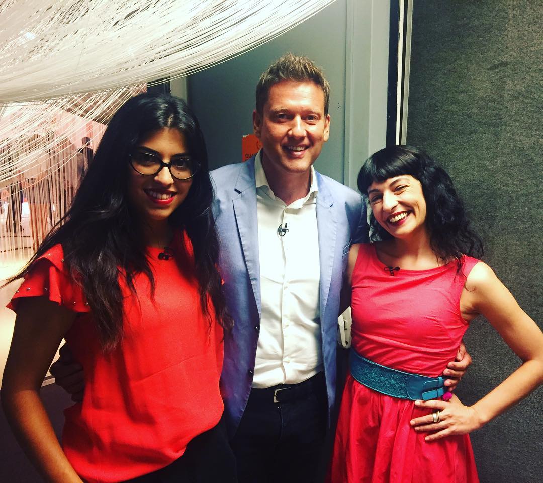 Roser Amills amb Lluis Soldevila i Maria Almenar