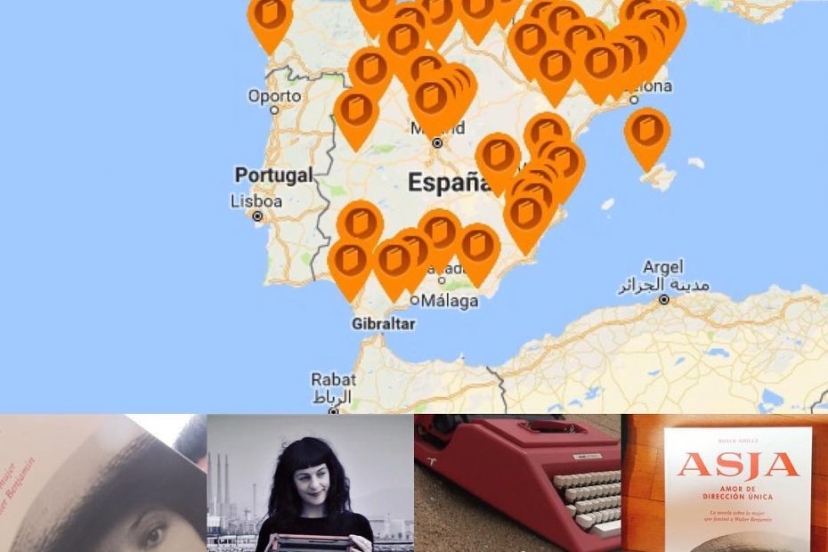 mapa de las libreria que tienen la novela sobre Asja Lacis de Roser Amills