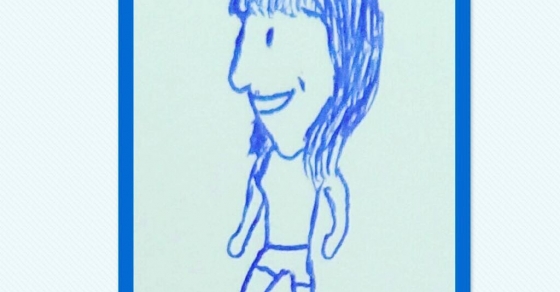 Me encanta esta dulce caricatura que me ha hecho Javier Garcia, de Aviles