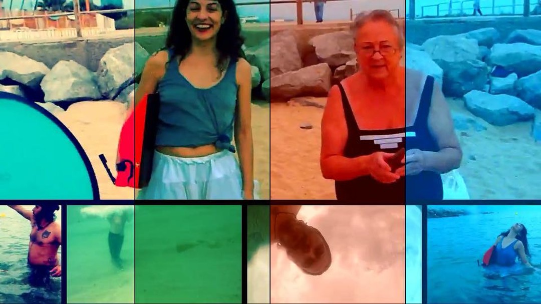 performance de roser amills sobre su novela sobre asja lacis y maquina de escribir, con documentalidades