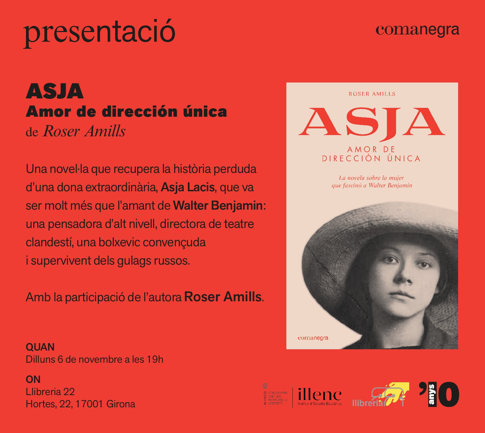 Presentacio de la novel.la de roser Amills sobre Asja Lacis a la llibreria 22 de Girona