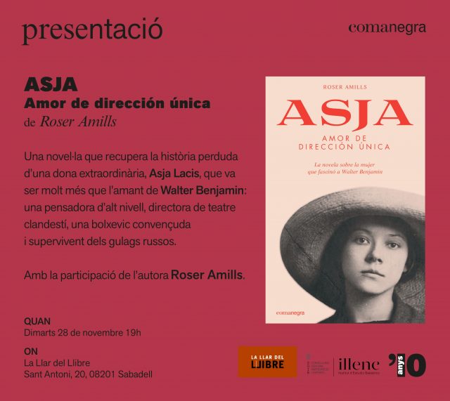 Presentacio de la novel.la sobre Asja Lacis de Roser Amills a Llibreria La Llar del Llibre de Sabadell