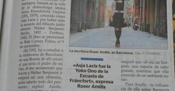 roser amills entrevista de carles domenec para Ultima Hora 2017