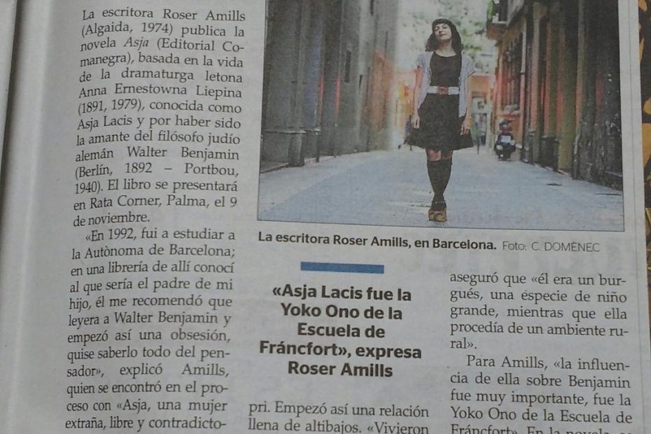 roser amills entrevista de carles domenec para Ultima Hora 2017