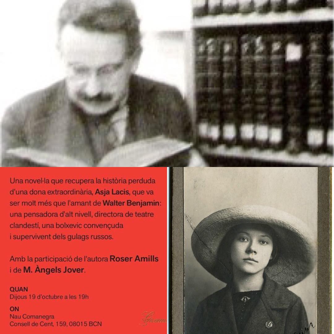 Roser Amills y Mariangels Jover, y Lucia salcedo, presentacion de su novela sobre Asja Lacis en la Nau Comanegra