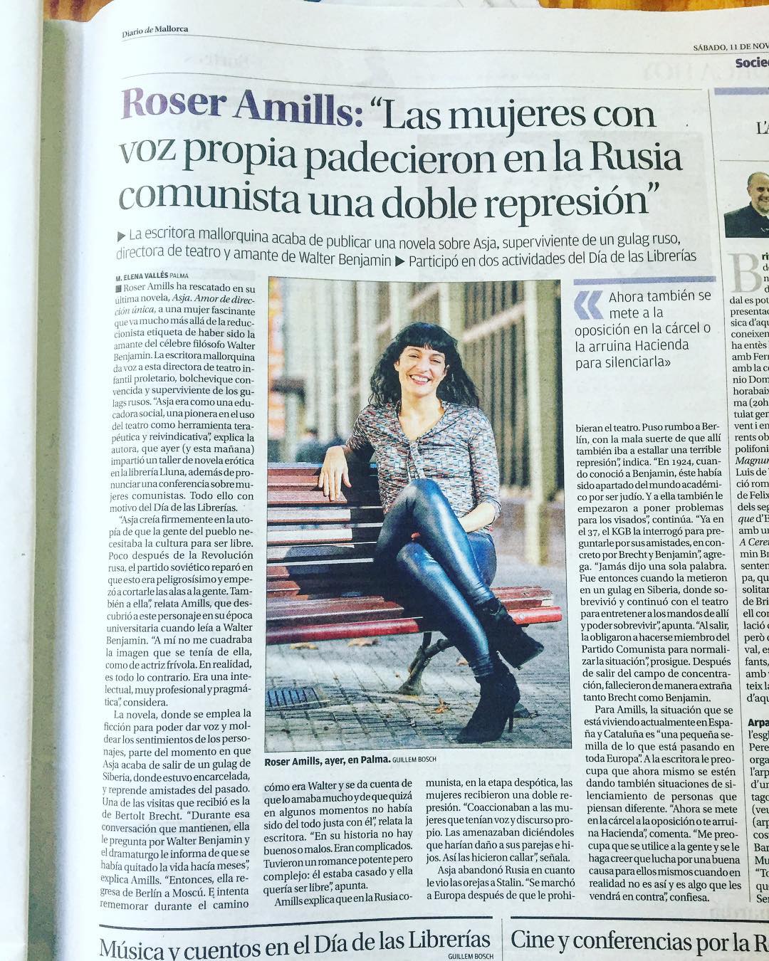 entrevista a roser amills @elena_valles ? Feliz sábado con @diariodemallorca y #asjalacis [y qué cómoda mi blusa de @snobiliaire #ropaparagentequelee ;)) ]