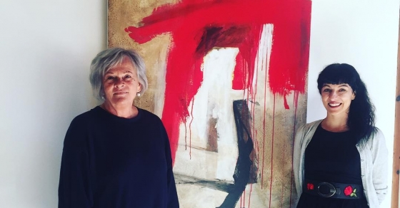 Con Sylvia Galos en la galeria de arte de Algaida de pepa art project