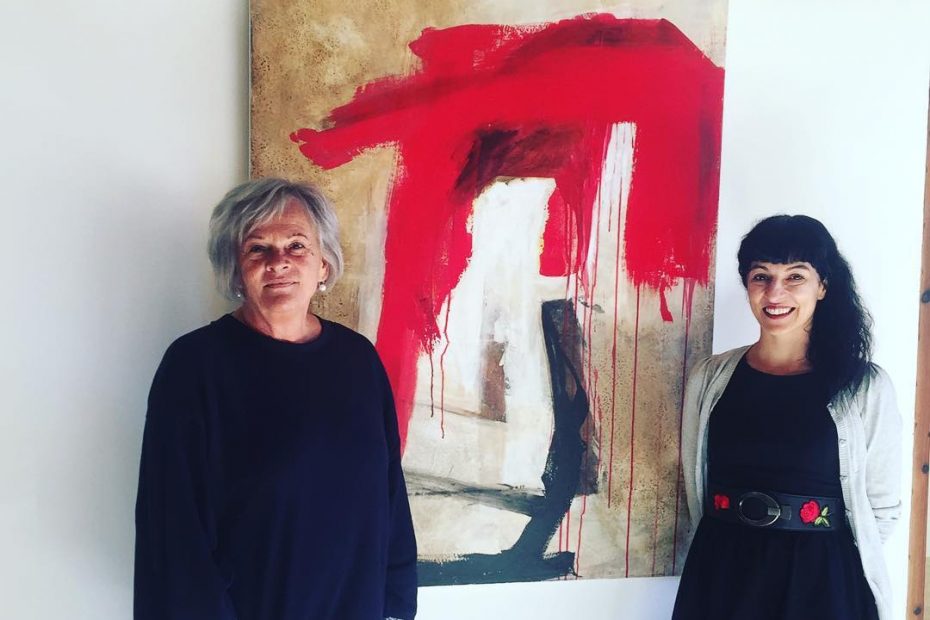 Con Sylvia Galos en la galeria de arte de Algaida de pepa art project