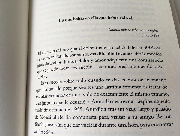 Inicio de la novela sobre Asja Lacis de Roser Amills