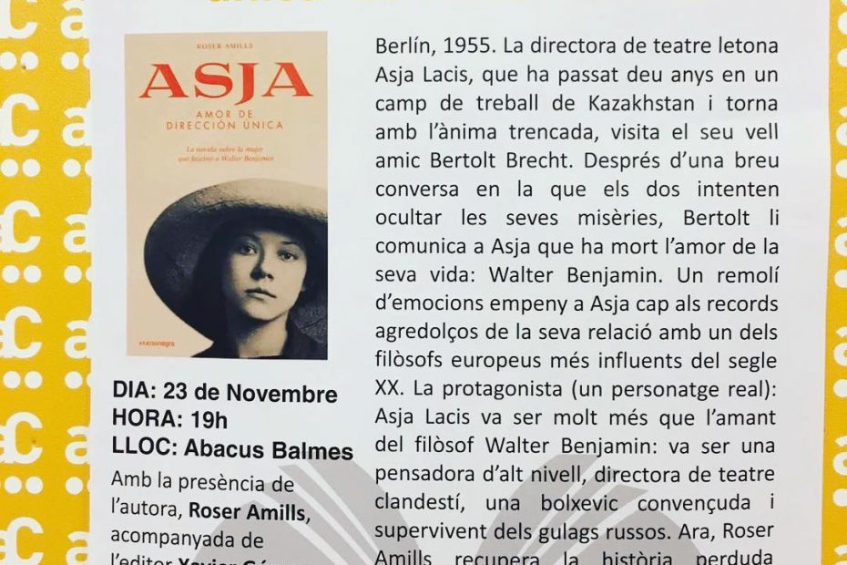 presentacio a abacus de la novela de roser amills sobre asja lacis