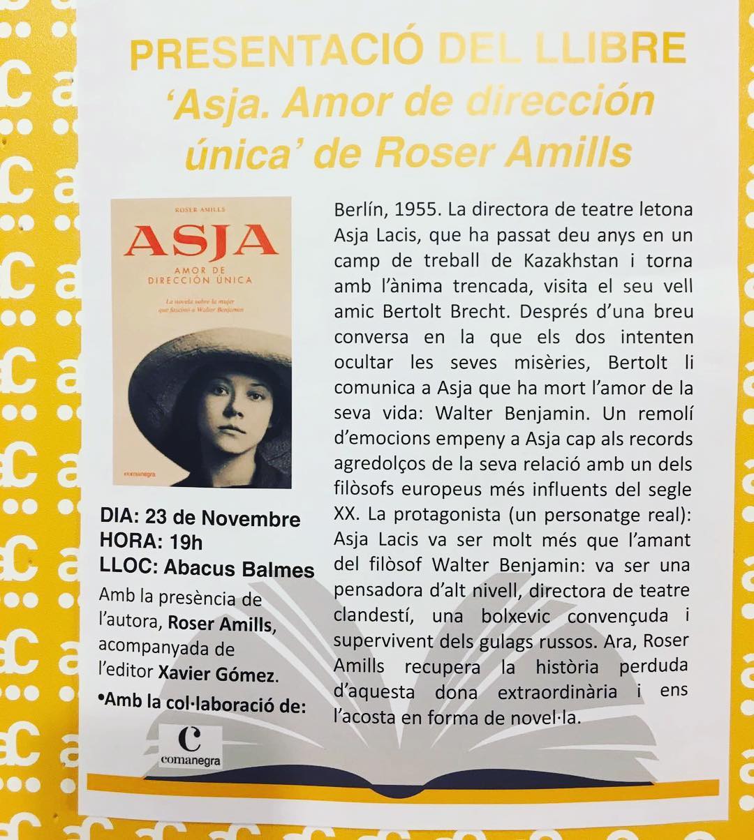 Presento #Asja con una ilusión central: que tú, y tú, y tú… sepáis quién fue y qué hizo. Echas un vistazo a Asja Lacis , por favor?