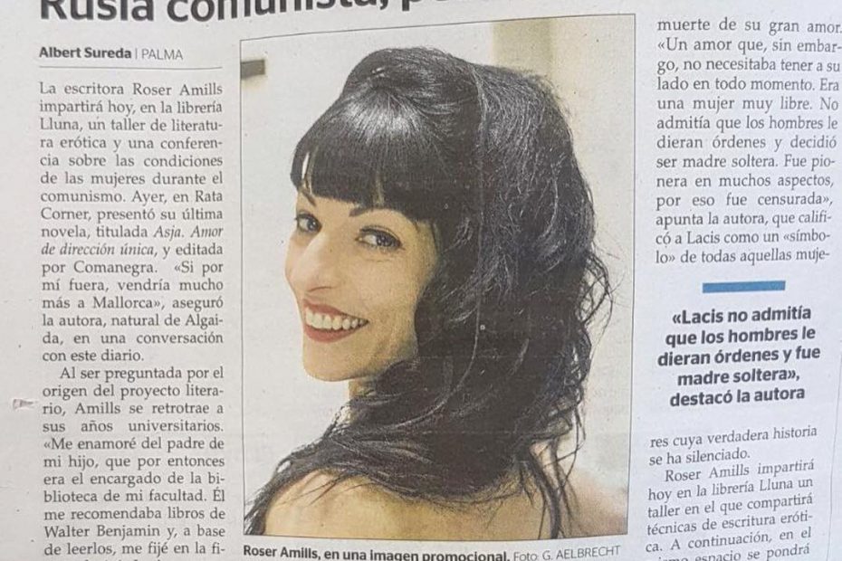 roser amills entrevista sobre asja lacis en el diario ultima hora