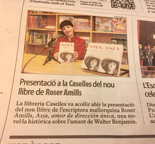 Articulo en Lleida sobre la novela sobre Asja Lacis de Roser Amills