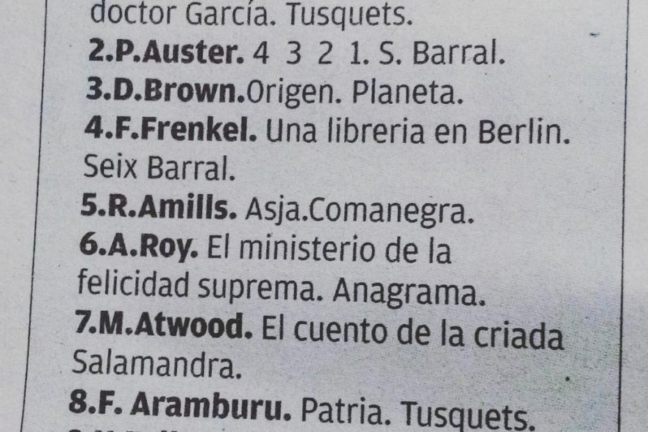 La novela sobre Asja Lacis de Roser Amills en la lista de los mas vendidos de la vanguardia