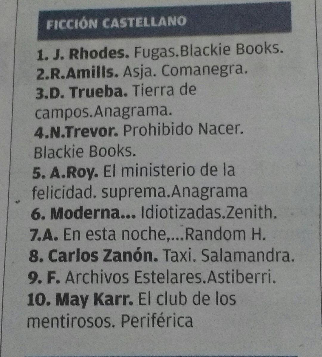 La novela sobre Asja Lacis de Roser Amills en la lista de los mas vendidos del diario de mallorca