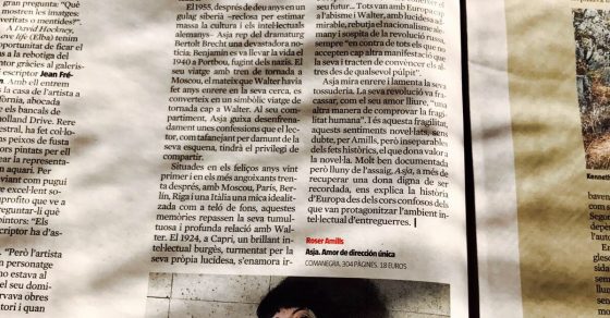 Articulo de Marta Hormaechea sobre la novela asja de roser amills en el culturas de la vanguardia