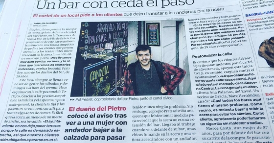 Bar Pietro de Gràcia a El Periódico