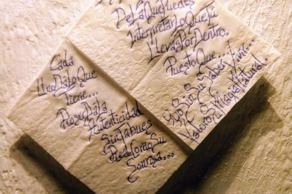 caligrafia sobre una servilleta