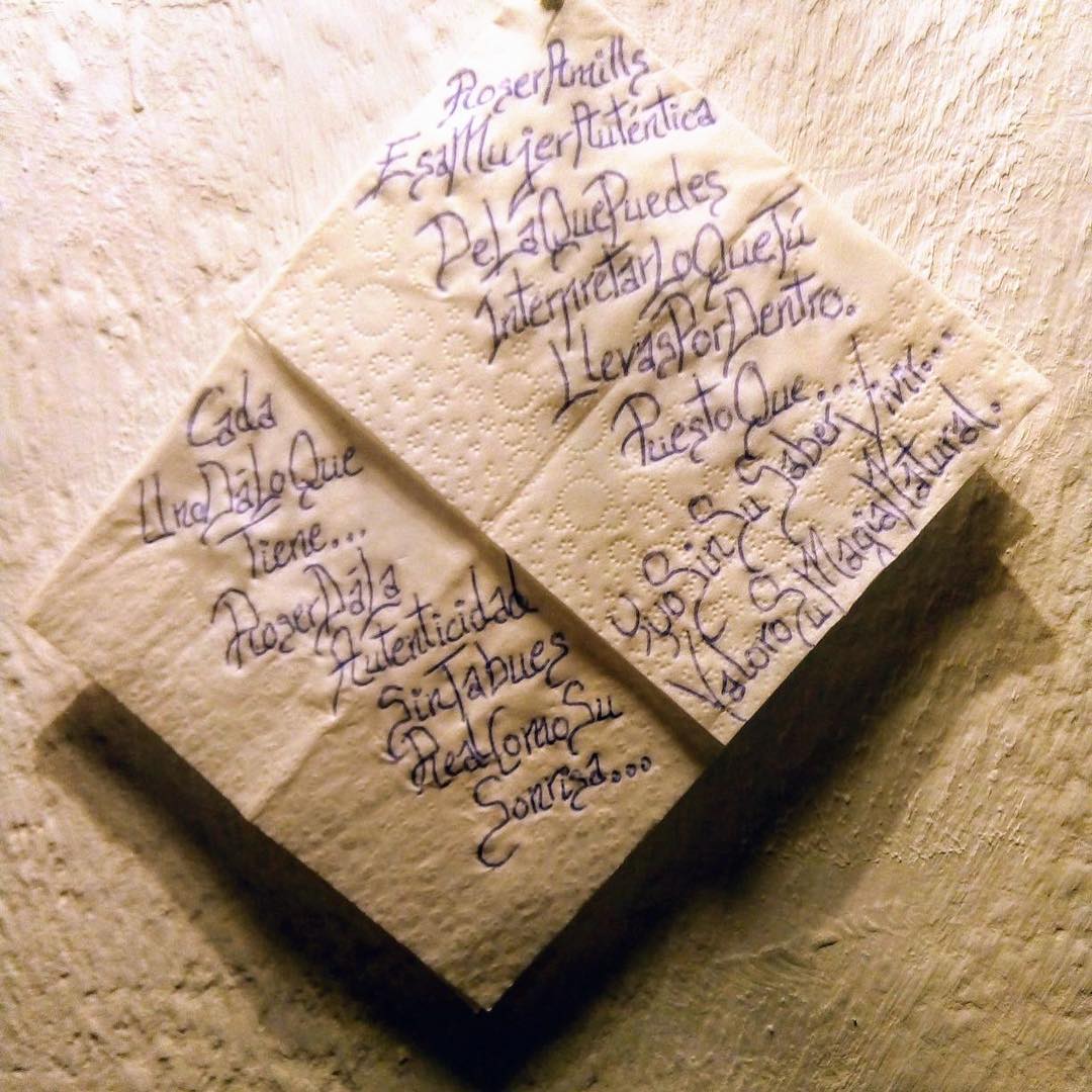 caligrafia sobre una servilleta