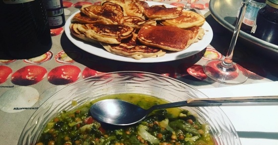 pankakes y lentejas