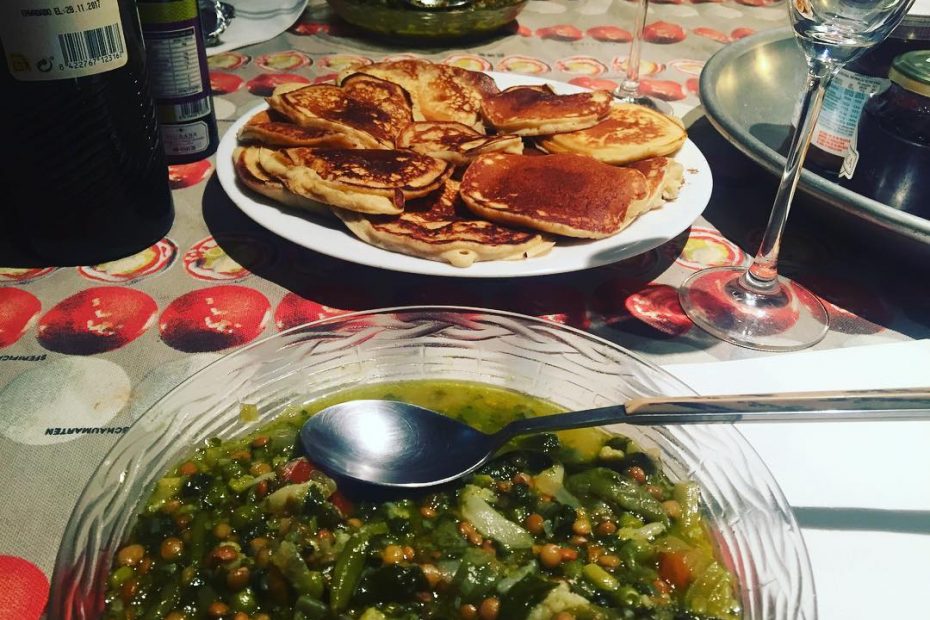 pankakes y lentejas