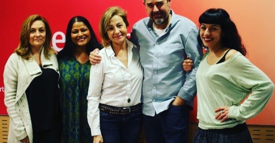 Roser Amills a la radio amb Asha Miro, Grela Bravo, ita fabregas i goyo prados
