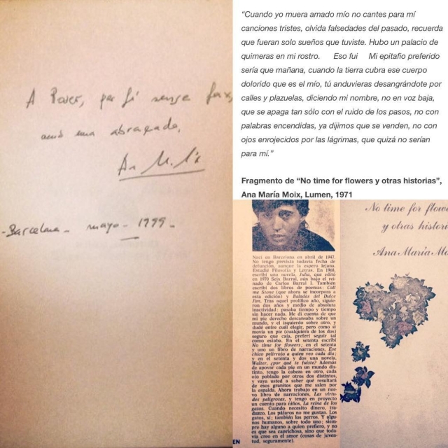 Te echaré mucho de menos, Ana María Moix - Roser Amills, escritora mallorquina