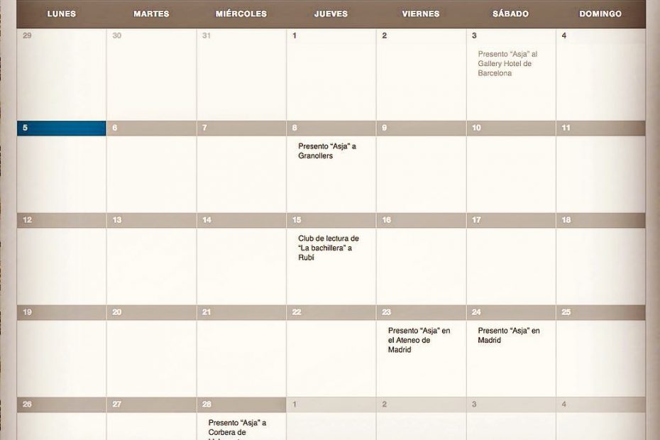 agenda de presentaciones de roser amills