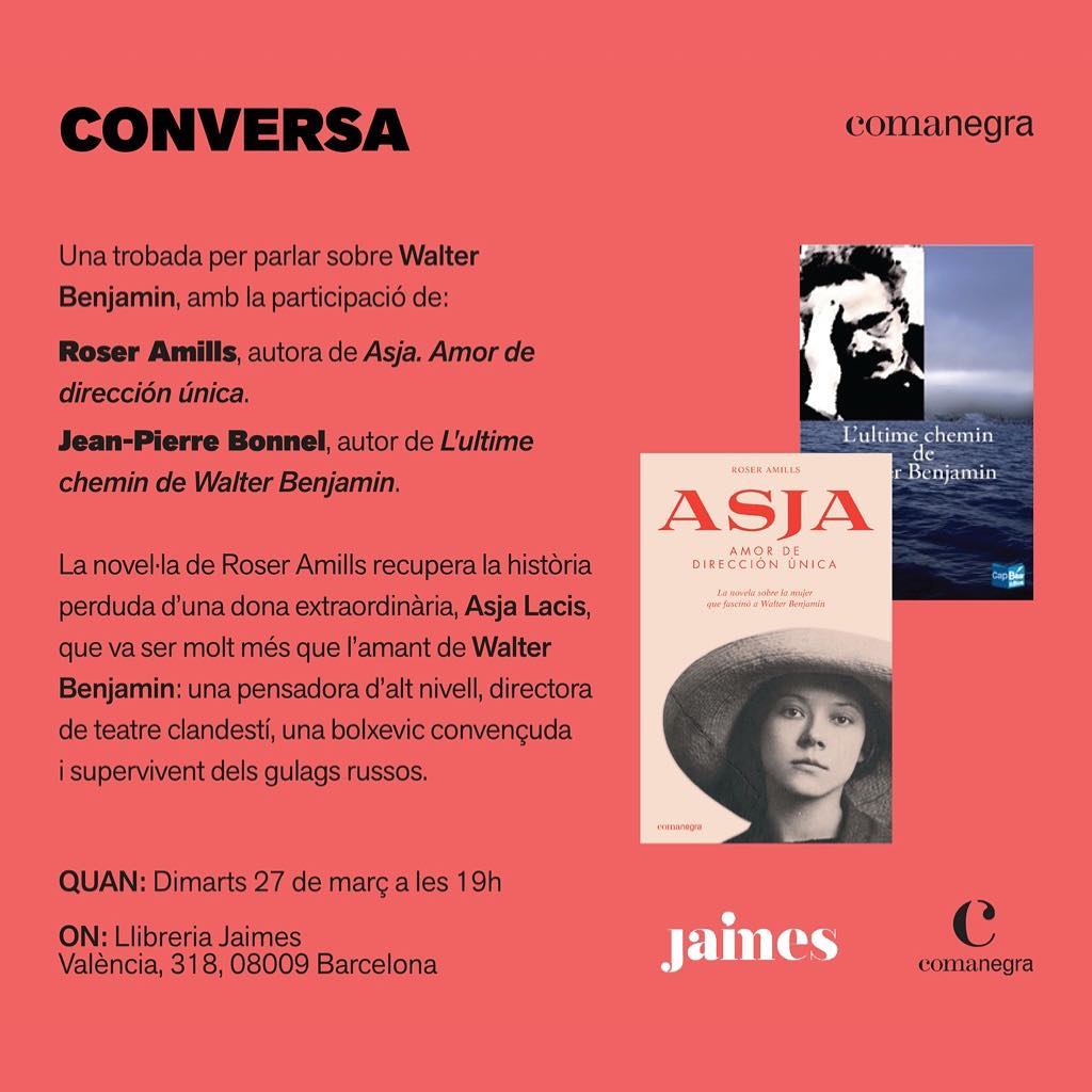 Roser Amills, presentación de su novela sobre asja lacis en la libreria jaimes