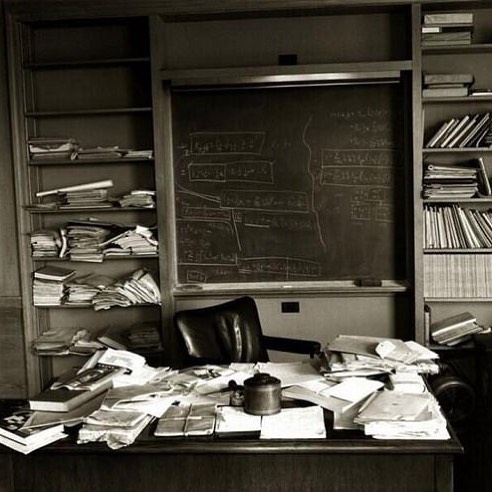 Albert Einstein's Princeton office exactly as he left it when he died on April 18th 1955