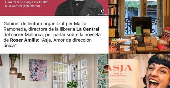 Aquesta tarda, a les 19:30h, hi ha #gabinetdelectura a La Central (c/ Mallorca, 237) VENIU!!! - Roser Amills, escritora mallorquina