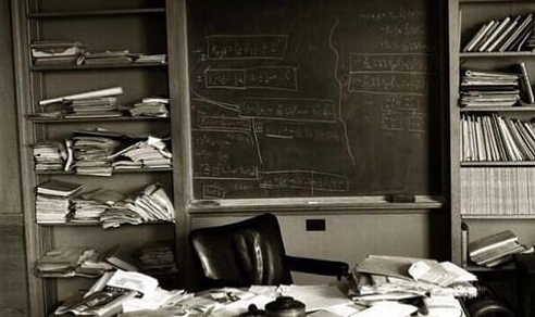 Albert Einstein's Princeton office exactly as he left it when he died on April 18th 1955