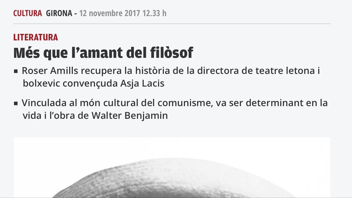 Reseña de la novela de roser amills en el suplemento de CULTURA del Diari de Girona