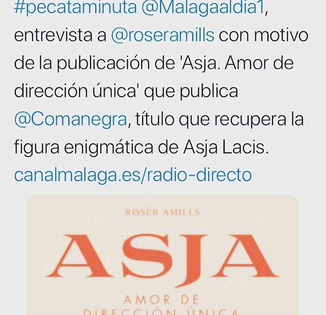 Malaga al dia, de Canal Malaga radio, entrevista a Roser Amills