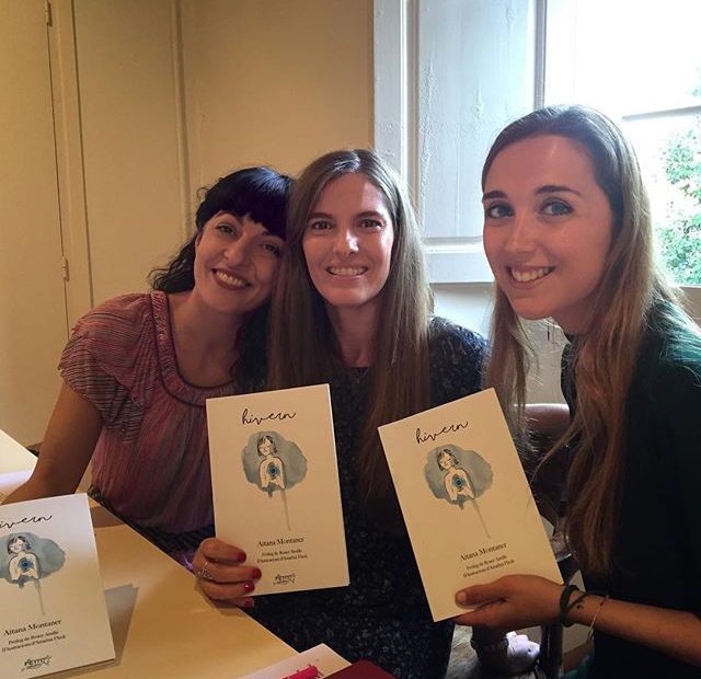 Roser Amills, Aitana Montaner i Anna Cannoli, presentacio a la biblioteca Can Sumarro de l'Hospitalet de Llobregat