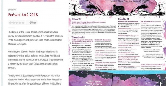Programa Festival poesart 2018