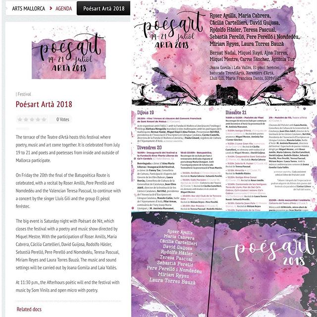 Programa Festival poesart 2018