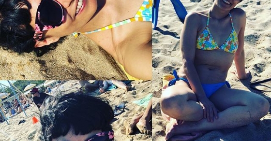 roser amills en la playa