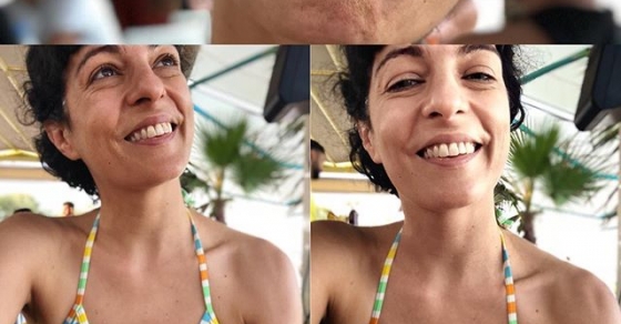 roser amills en la playa