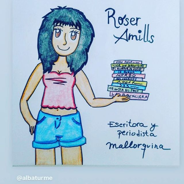 roser amills ilustracion cariñoso saludo mientras escribo alba turme