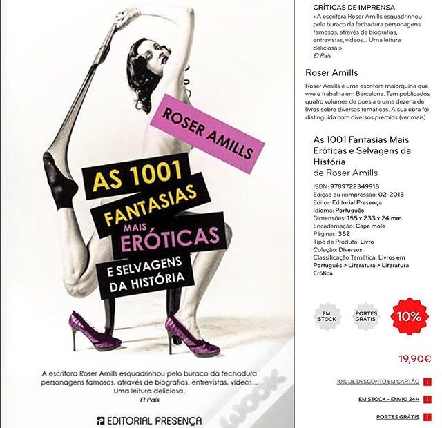 Libro  de roser amills Las 1001 fantasias ya esta a la venta en Portugal, Editorial Presenca