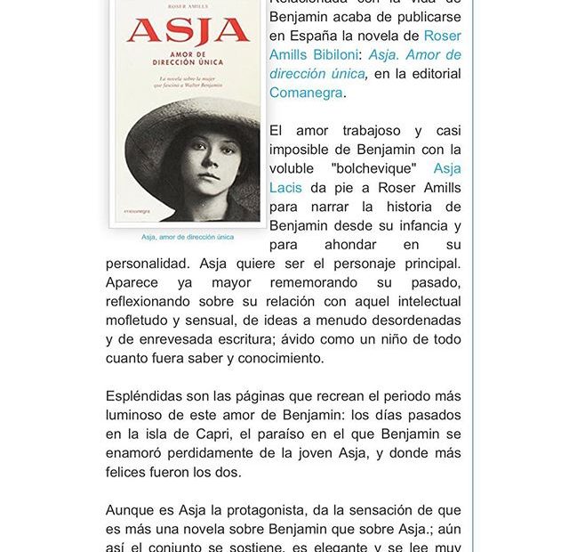 Luis Fernando Moreno Claros sobre la novela “Asja” de roser amills