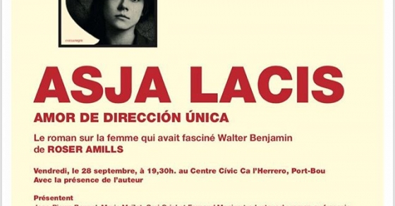 Presentacion de la novela sobre Asja Lacis de Roser Amills en Portbou