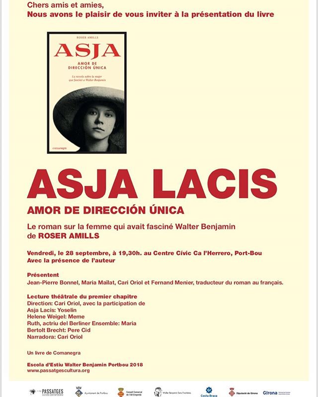 Presentación de la novela sobre Asja Lacis de Roser Amills en Portbou
