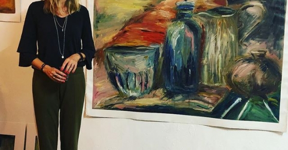 Roser Amills en la exposicion de Antje Konnopka, taller de gregoire morel