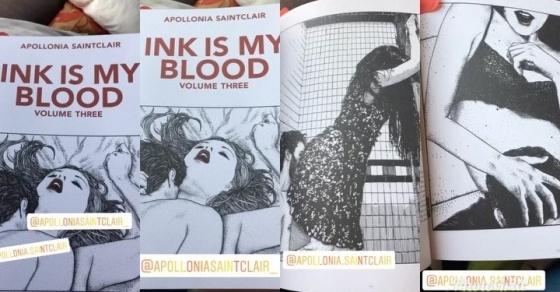 Mirad qué bonito regalo me ha hecho Apollonia Saintclair en el 3er Vol. de Ink is my blood: los dos dibujos que me hizo! 7 Ilustracion de apollonia saintclair de una foto de roser amills en el 3er Vol. de #inkismyblood