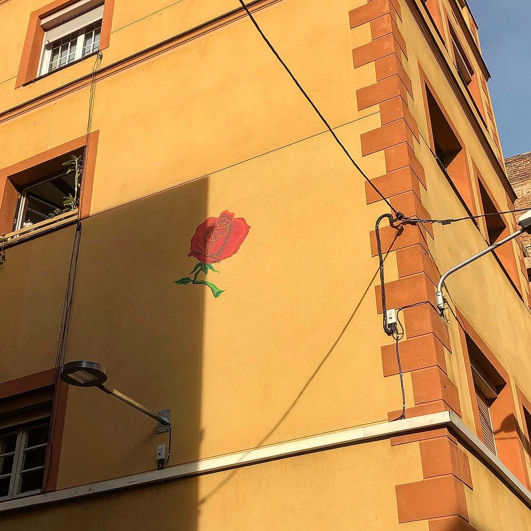 Rosa en el barrio de Gràcia, referencia a Jacques Brel